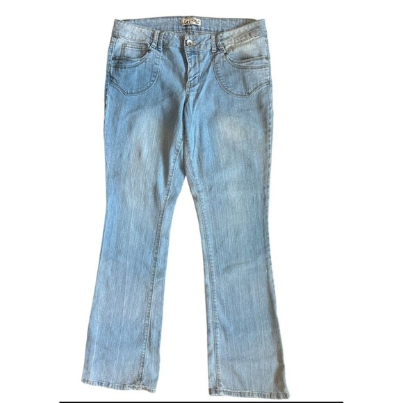 L.E.I Ashley Low Rise Boot Jeans Light Wash Bootcut Flare Size 13 Juniors Y2K - Picture 1 of 7